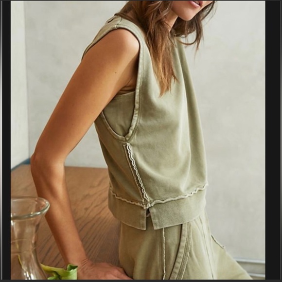 Anthropologie Daily Ritual two piece set, wide leg pant and top - Picture 1 of 9